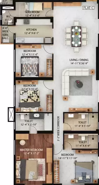 4 BHK |  2033 Sq.ft | ₹ 2.28 Cr