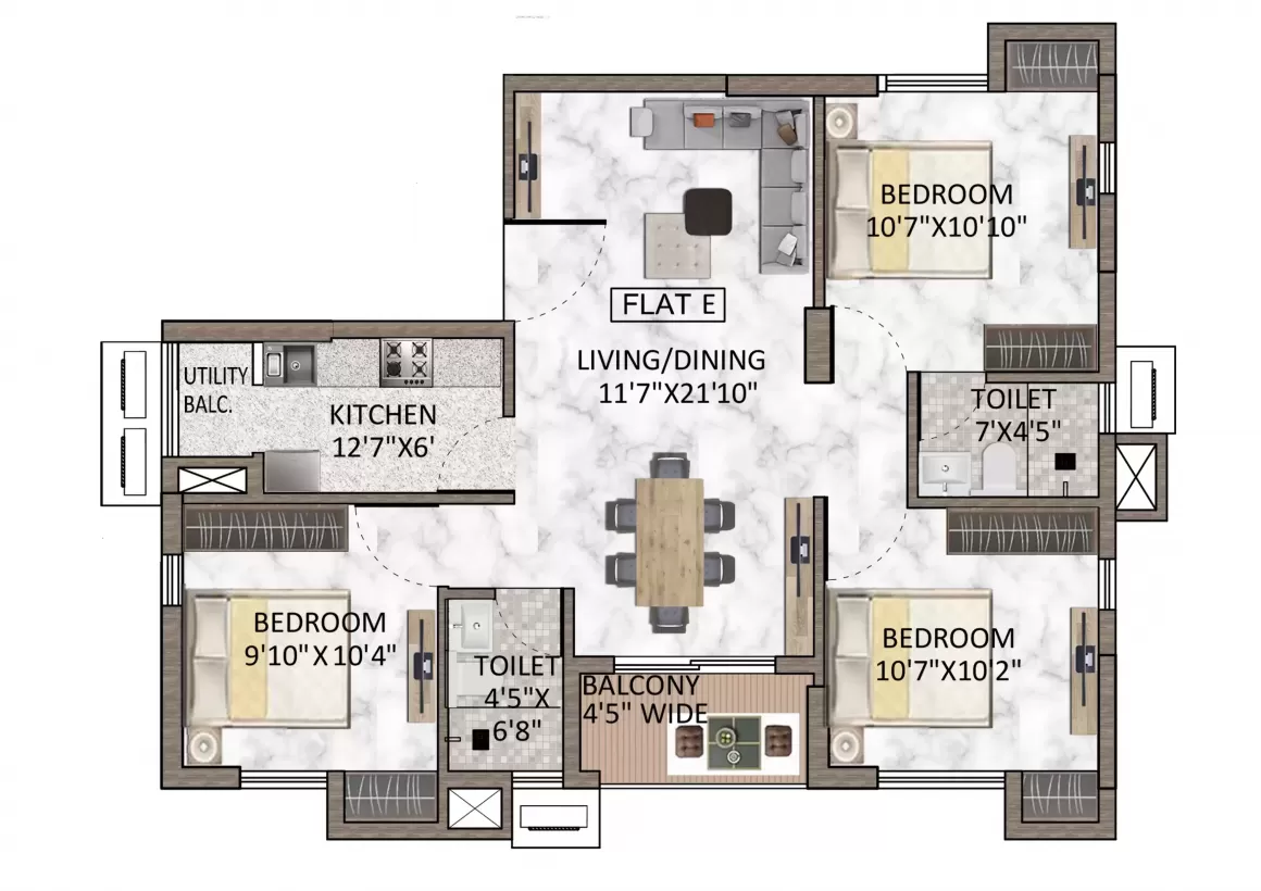 3 BHK 1221.00 sq.ft | ₹ 62.88 L