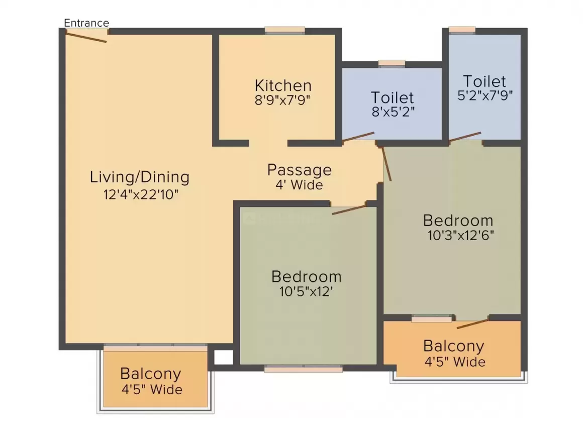 2 BHK | 1244.00 sq.ft | ₹ 1.12 Cr