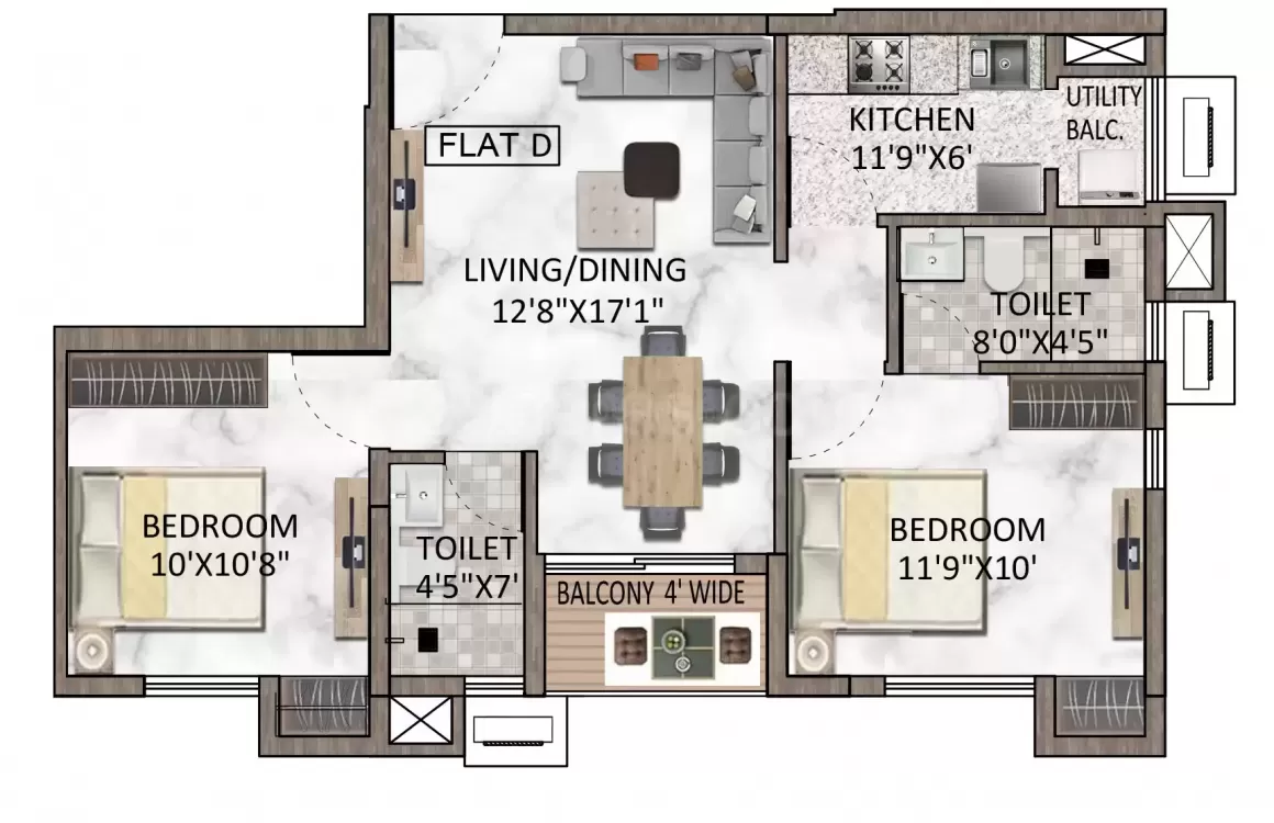 2 BHK |972.00 sq.ft  | ₹ 50.06 L