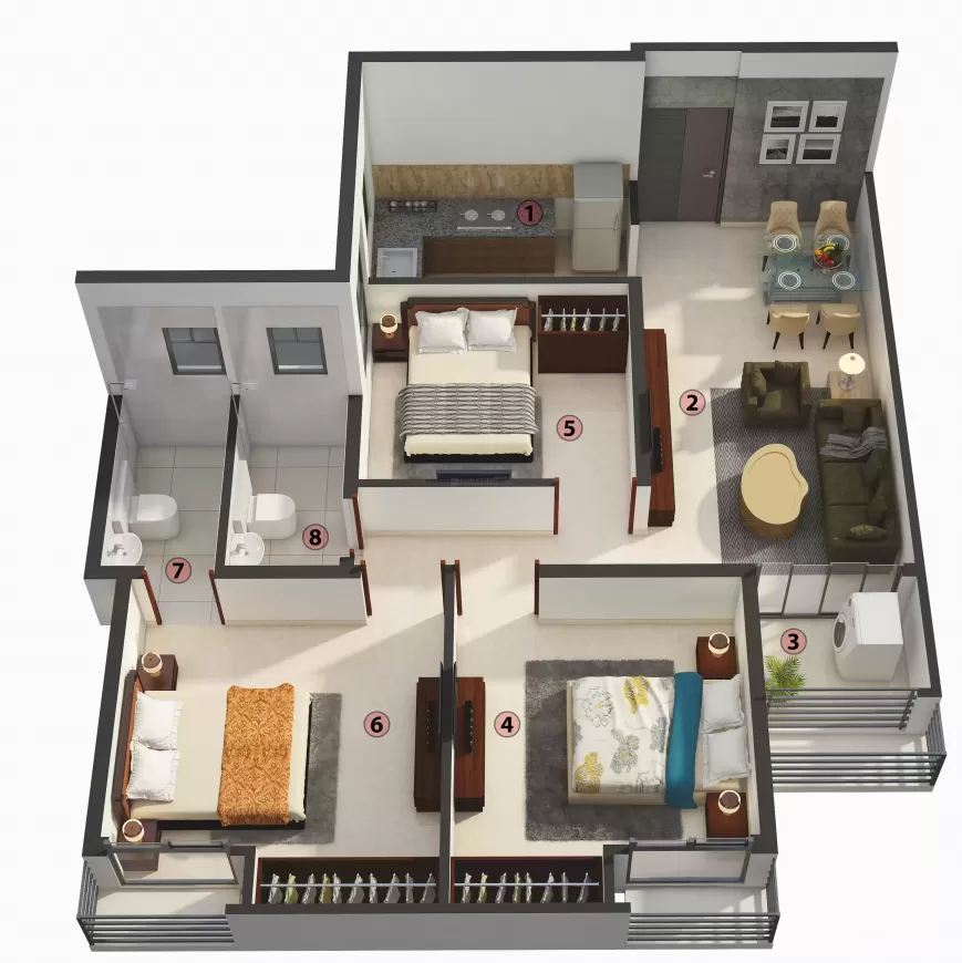 3 BHK | 746 Sq.ft | ₹ 65 L