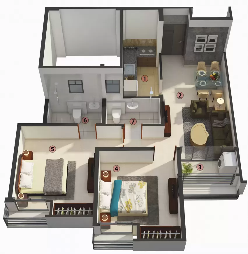 2 BHK | 646 Sq.ft | ₹ 50 L