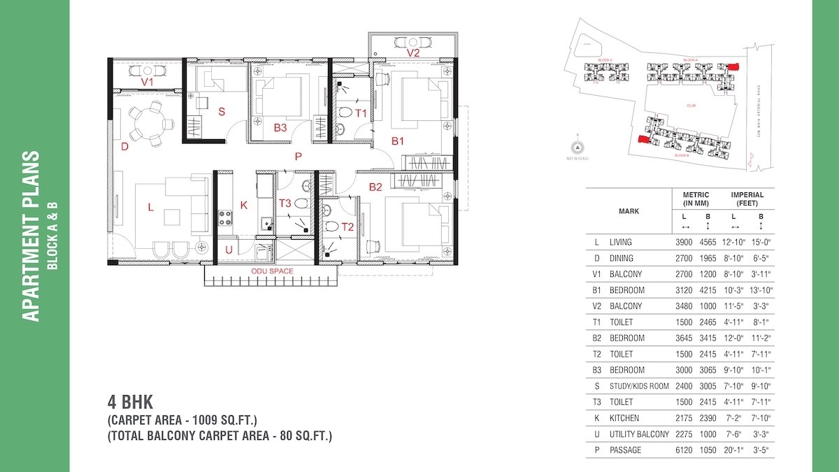 4 BHK | 1009 Sq.ft | ₹ 1 Cr