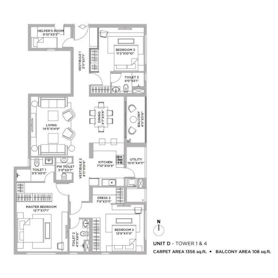 3 BHK | 1464 Sq.ft | ₹ 1.98 Cr