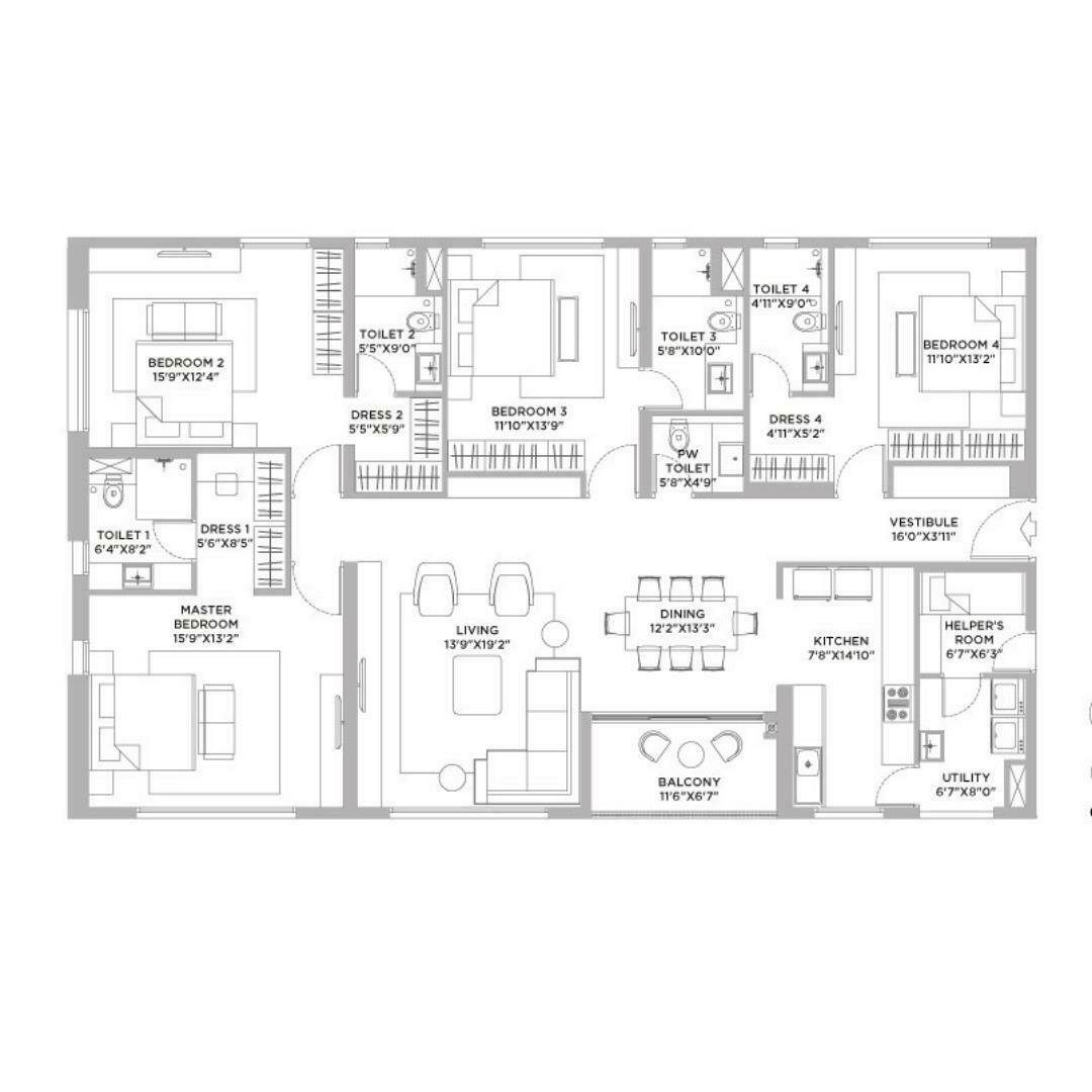 4 BHK | 1969 Sq.ft | ₹ 2.65 Cr