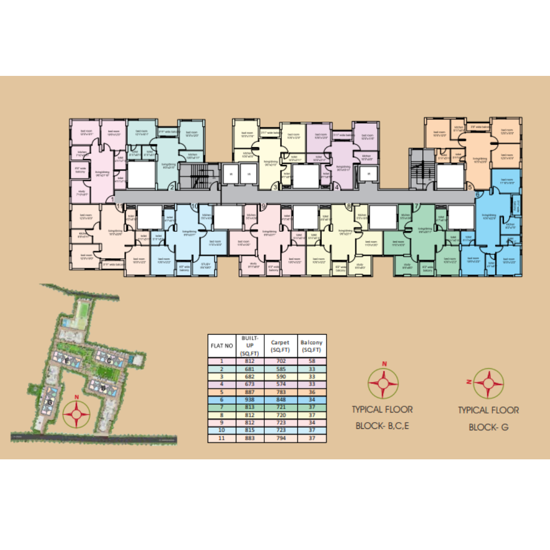 3 BHK | 848 sqft | ₹ 68 L