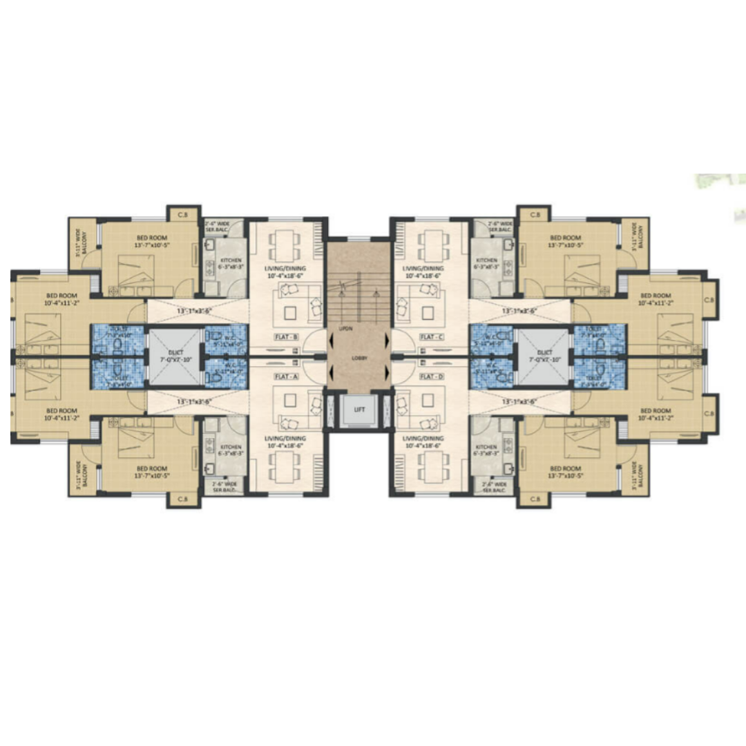 2 BHK | 838 Sq.ft | ₹ 43.56 L