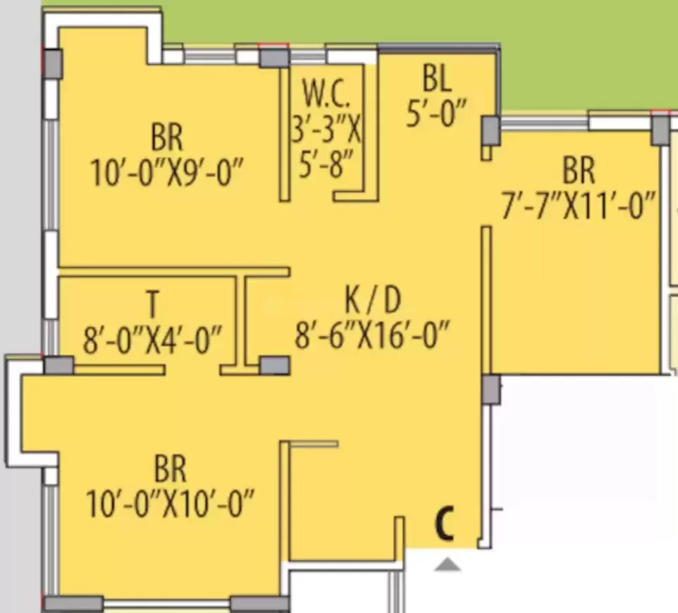 3 BHK | 775 sq. ft |  26 lakh onwards